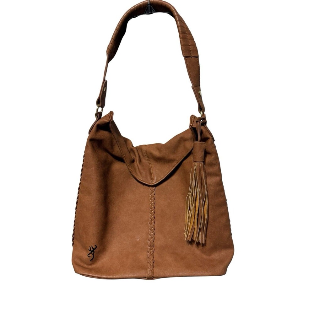 Browning Alexandria Brown Concealed Carry Hobo Bag Purse lock and keys holster